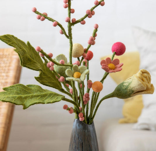 Filzblumen 3er Set - Pink