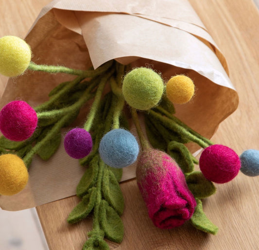 Filzblumen Dunkellila, Helllila und Dunkel-Lavendel 3er Set