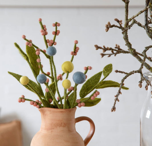 Filzblumen 3er Set - Meeresblaue