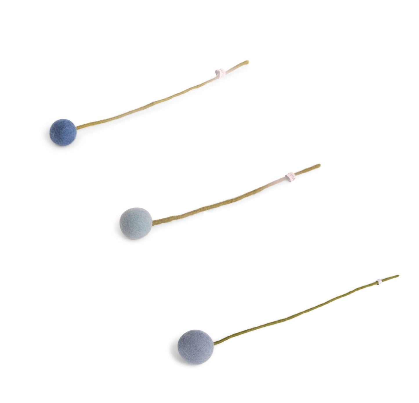 Filzblumen Blau, Hellblau und Meeresblau 3er Set