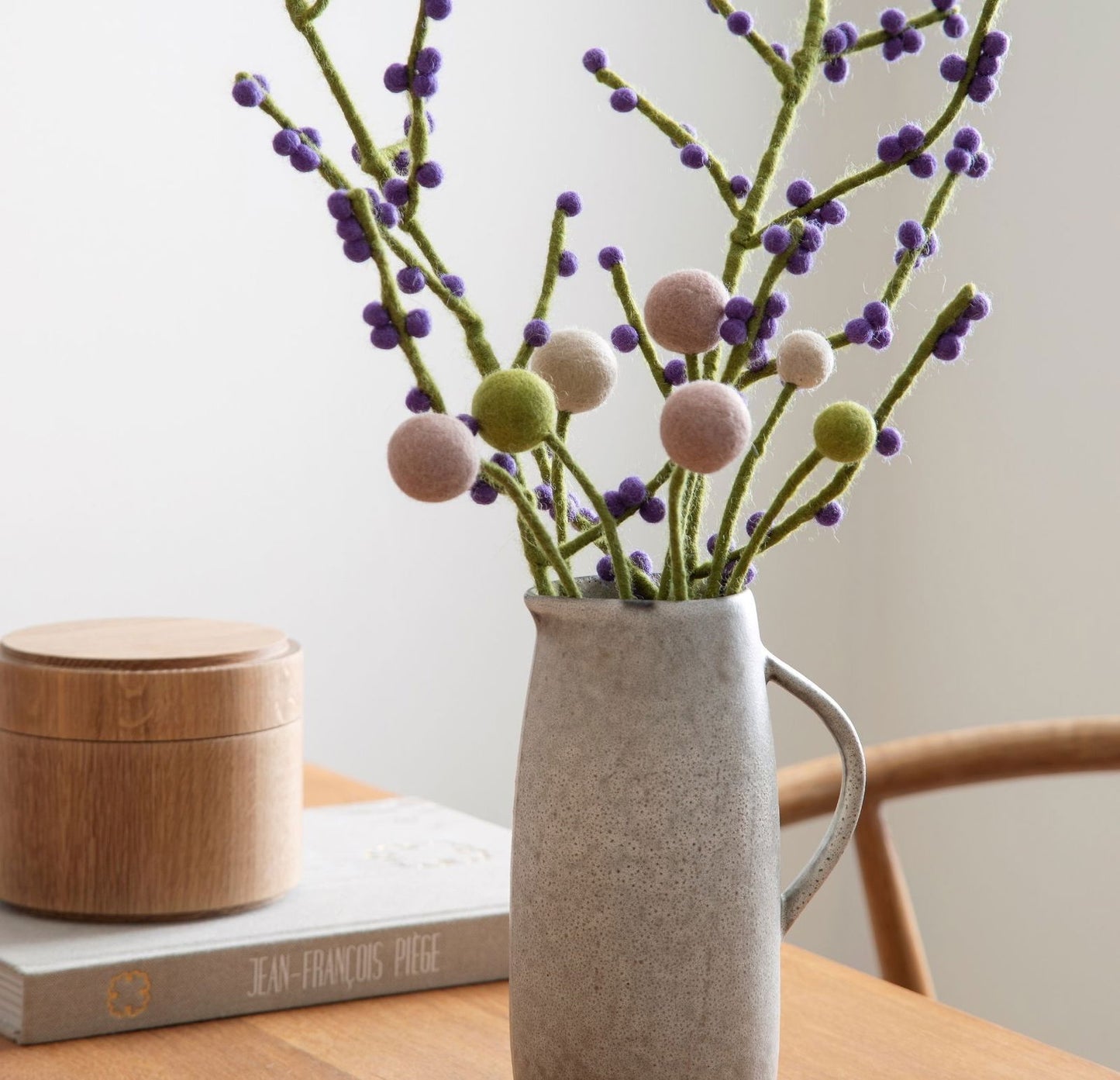 Filzblumen warme Farbtöne 3er Set