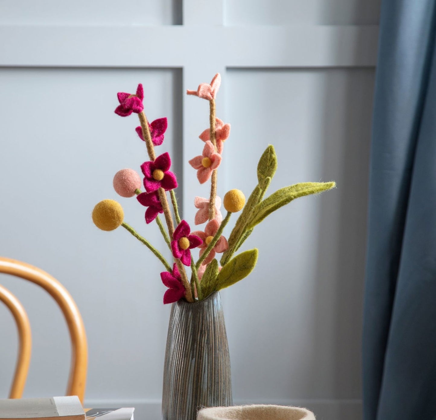 Kugelblumen aus Filz – Gelb, Hellgelb und Pastelgelb – 3er-Set
