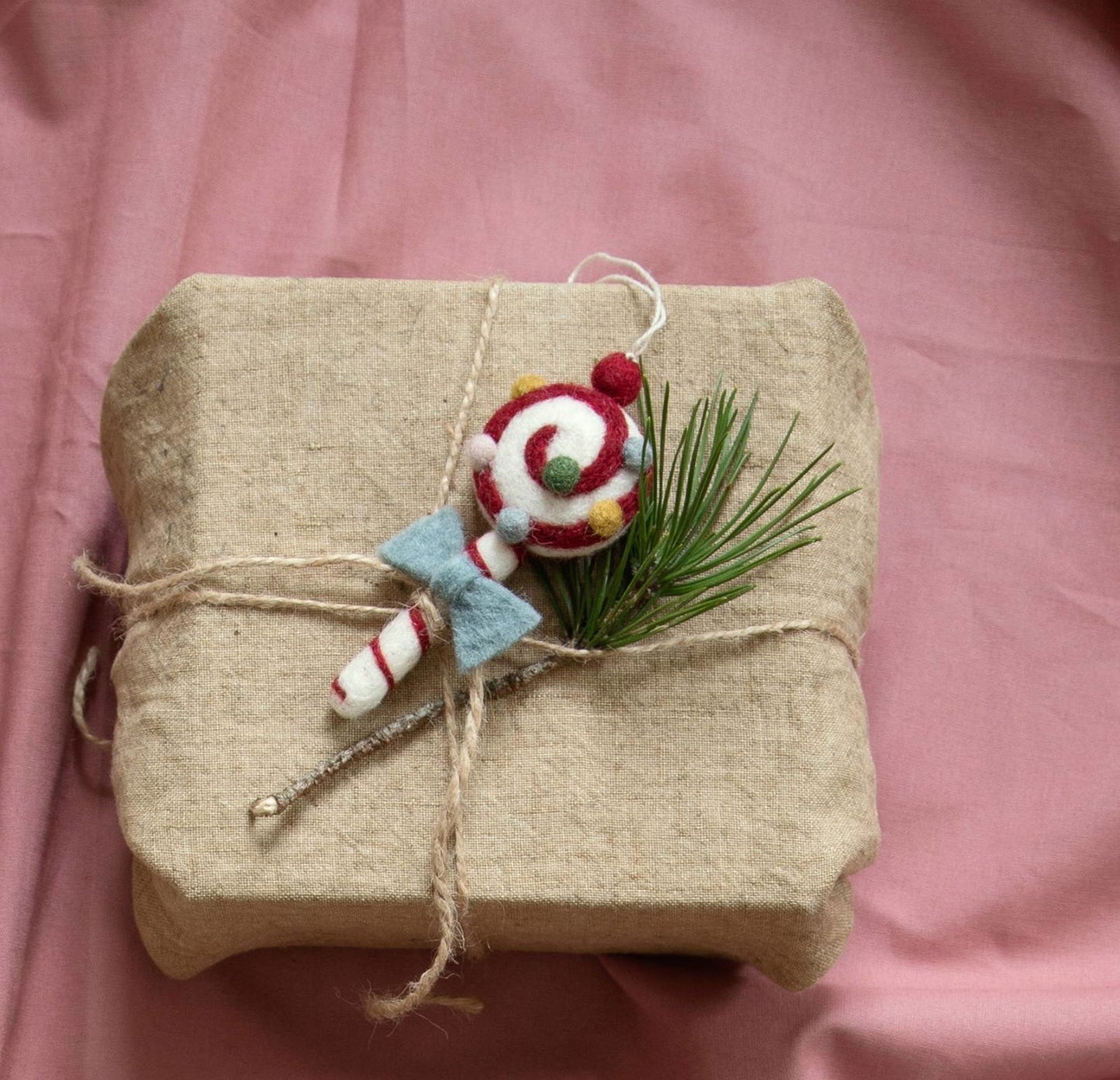 Deko Weihnachtsbonbon mit Schleife 3er-Set