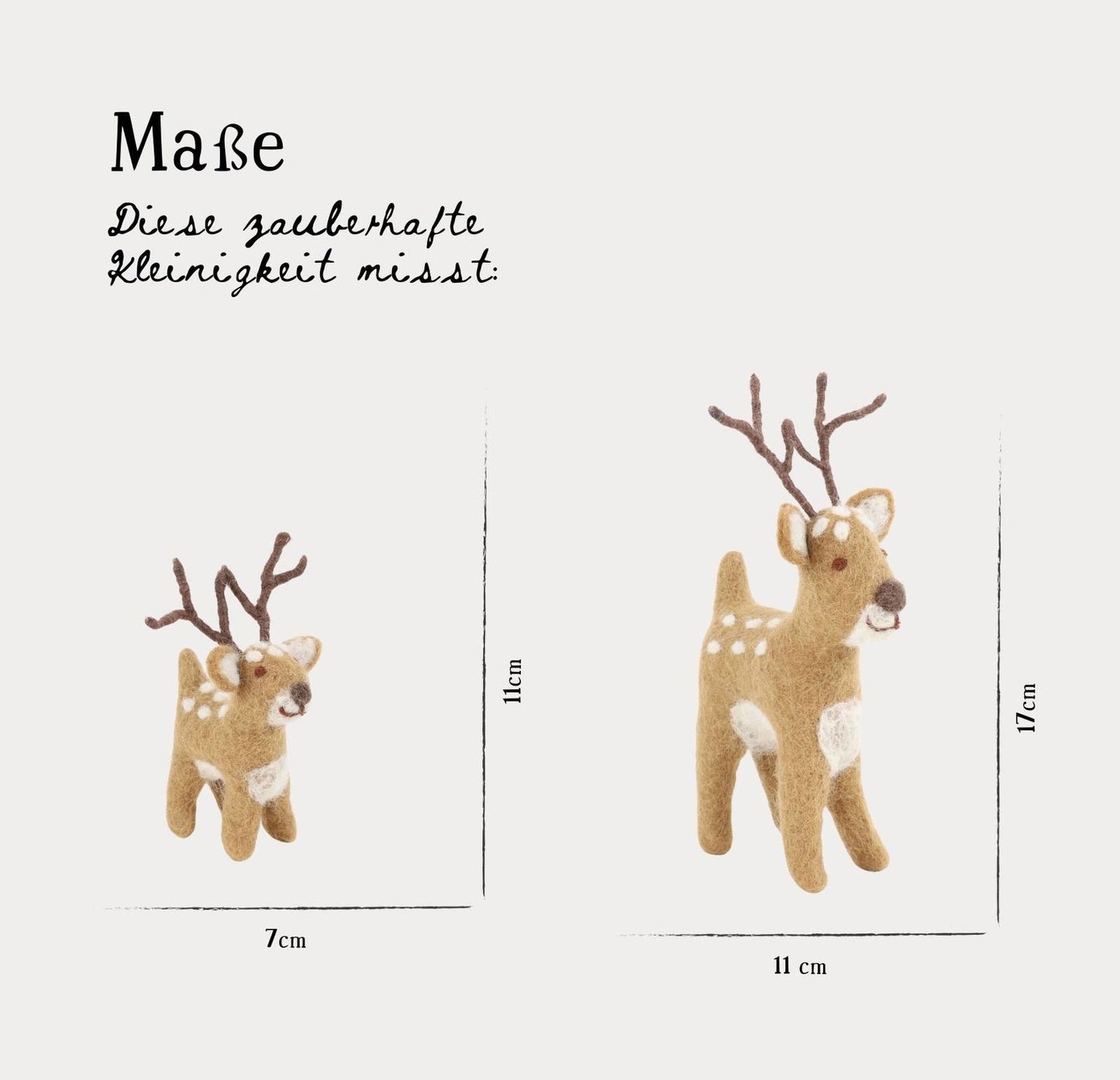 Filzfigur Hirsche braun Weihnachten 2er Set