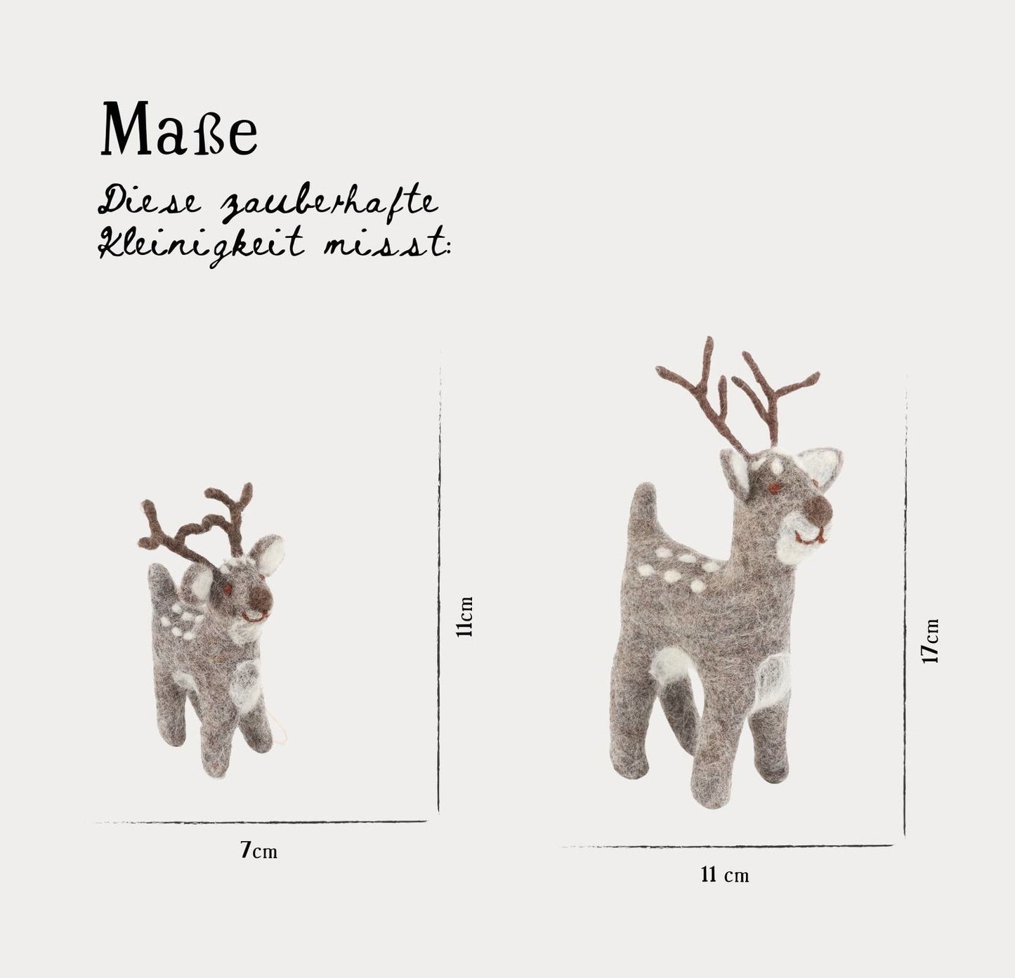 Filzfigur Hirsche grau Weihnachten 2er Set