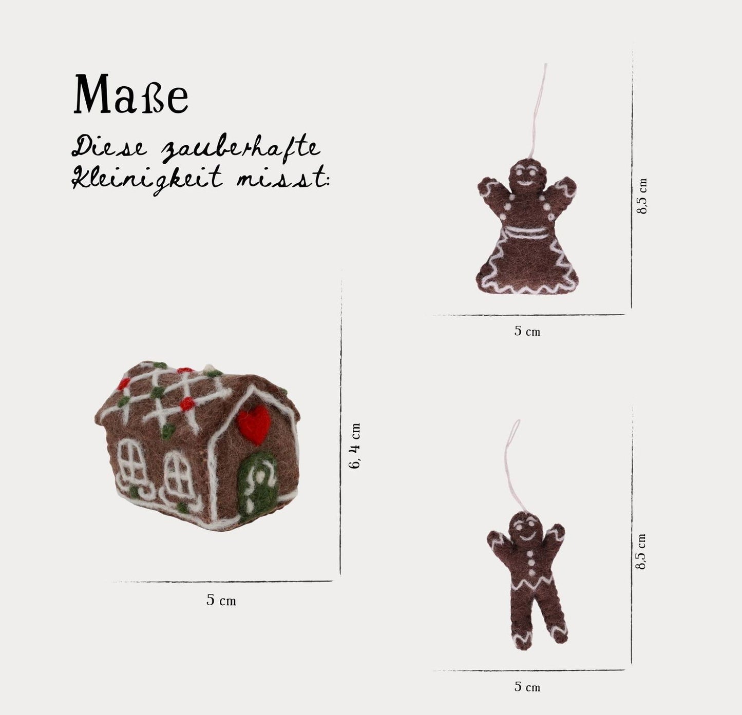 Weihnachtsbaumanhänger Lebkuchen 3er Set