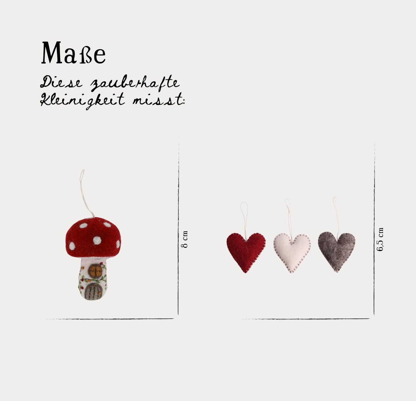 Deko klein Pilzhaus mit Stickerei – 4er-Set