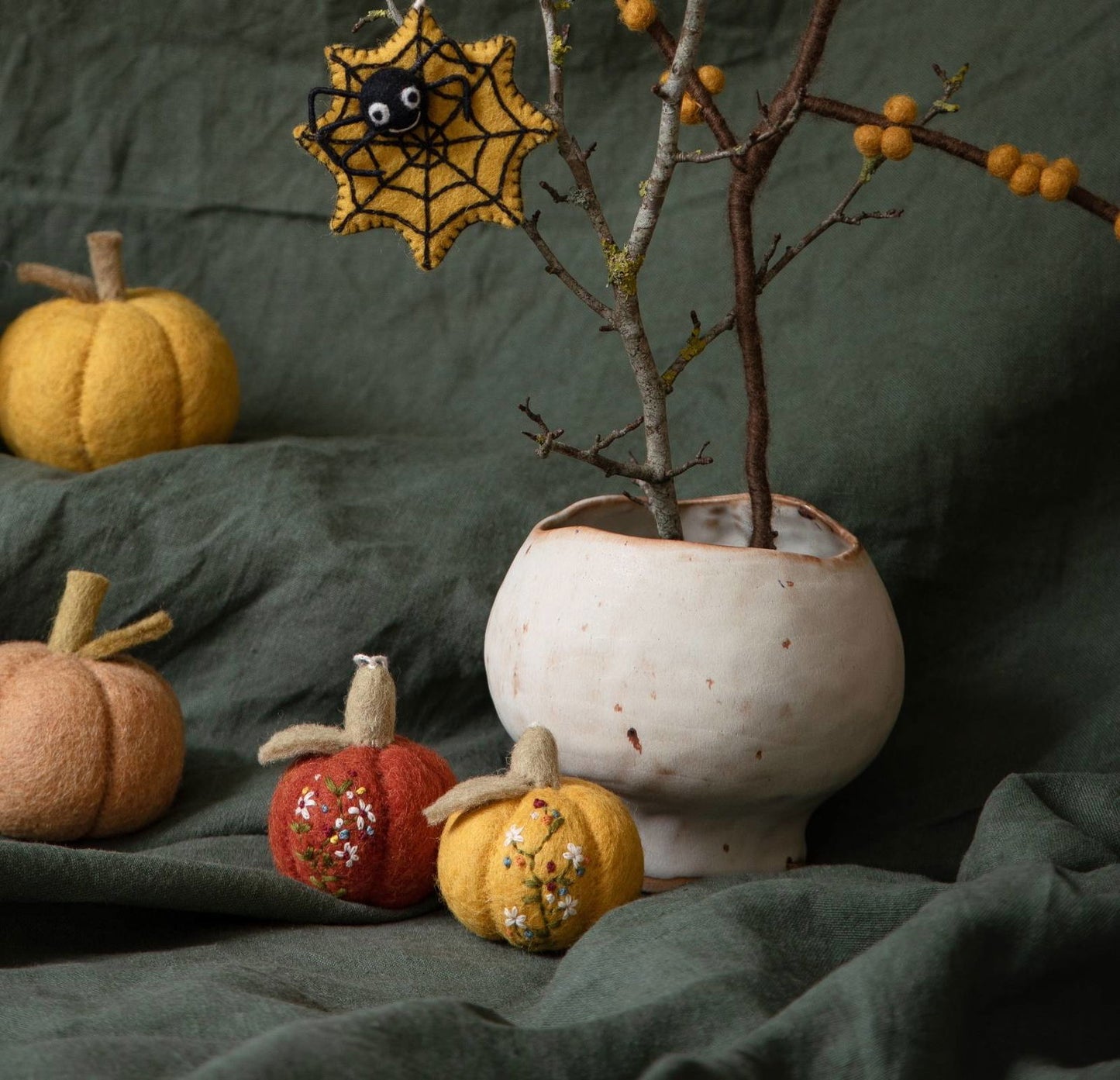 Filzanhänger Kürbis 2er Set