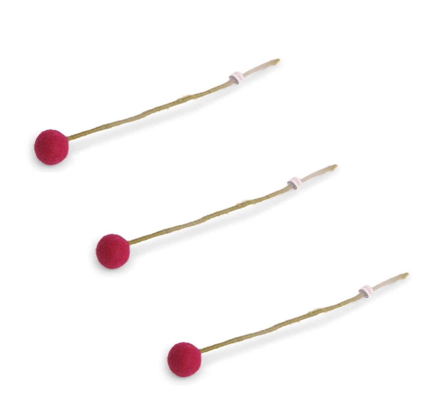 Filzblumen 3er Set - Kirschrosa