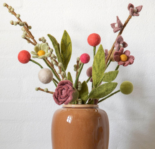 Filzblumen 3er Set - Staubrot