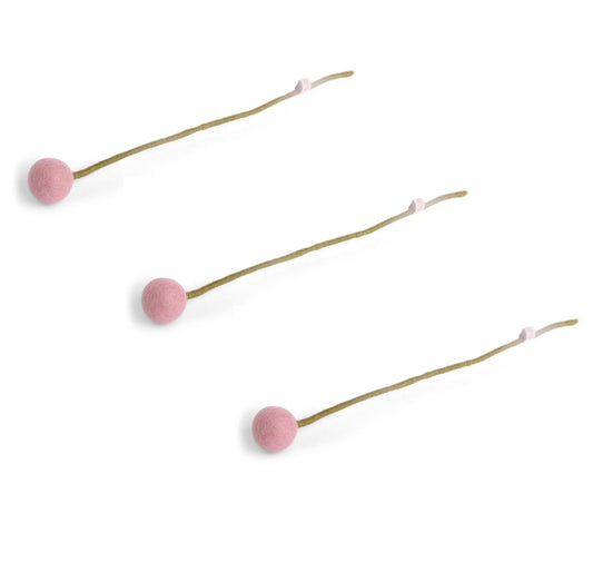 Filzblumen 3er Set - Rosa