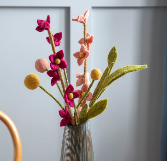 Filzblumen 3er Set - Rosa