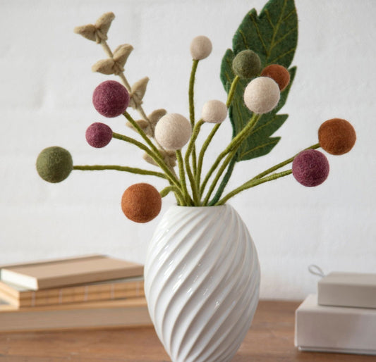 Filzblumen 3er Set - Grüne