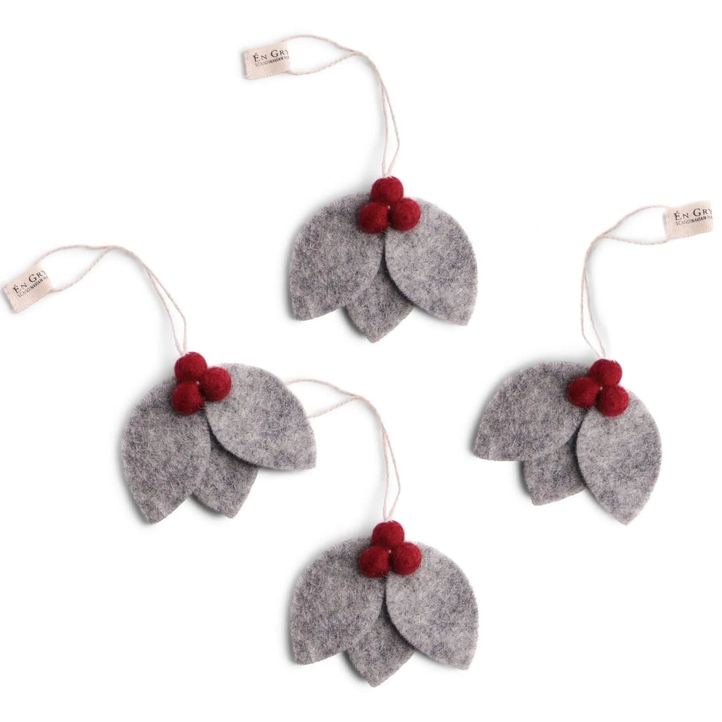 Filzlig Anhänger Blätter mit Beeren 4er Set Gry & Sif