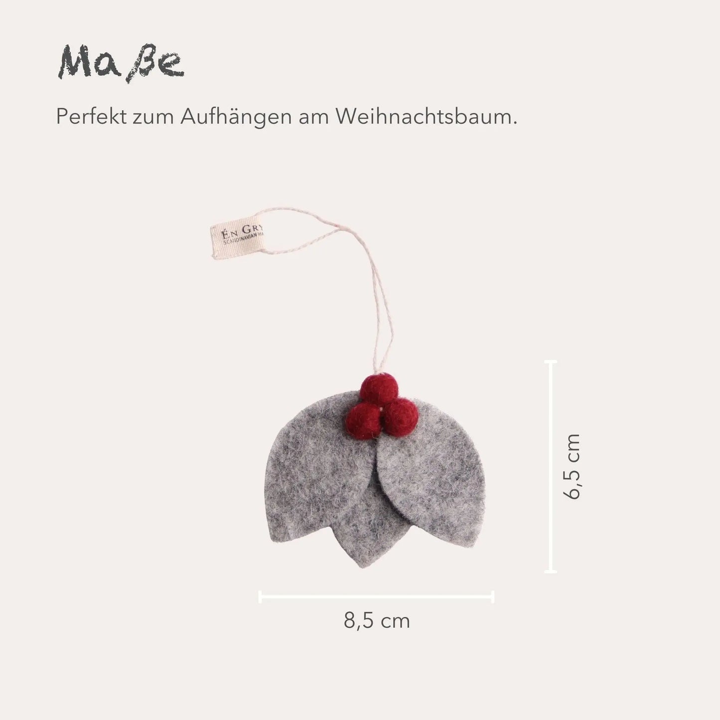 Filzlig Anhänger Blätter mit Beeren 4er Set Gry & Sif