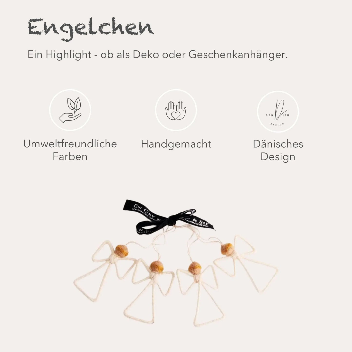 Filzlig Anhänger Engel 4er Set Gry & Sif