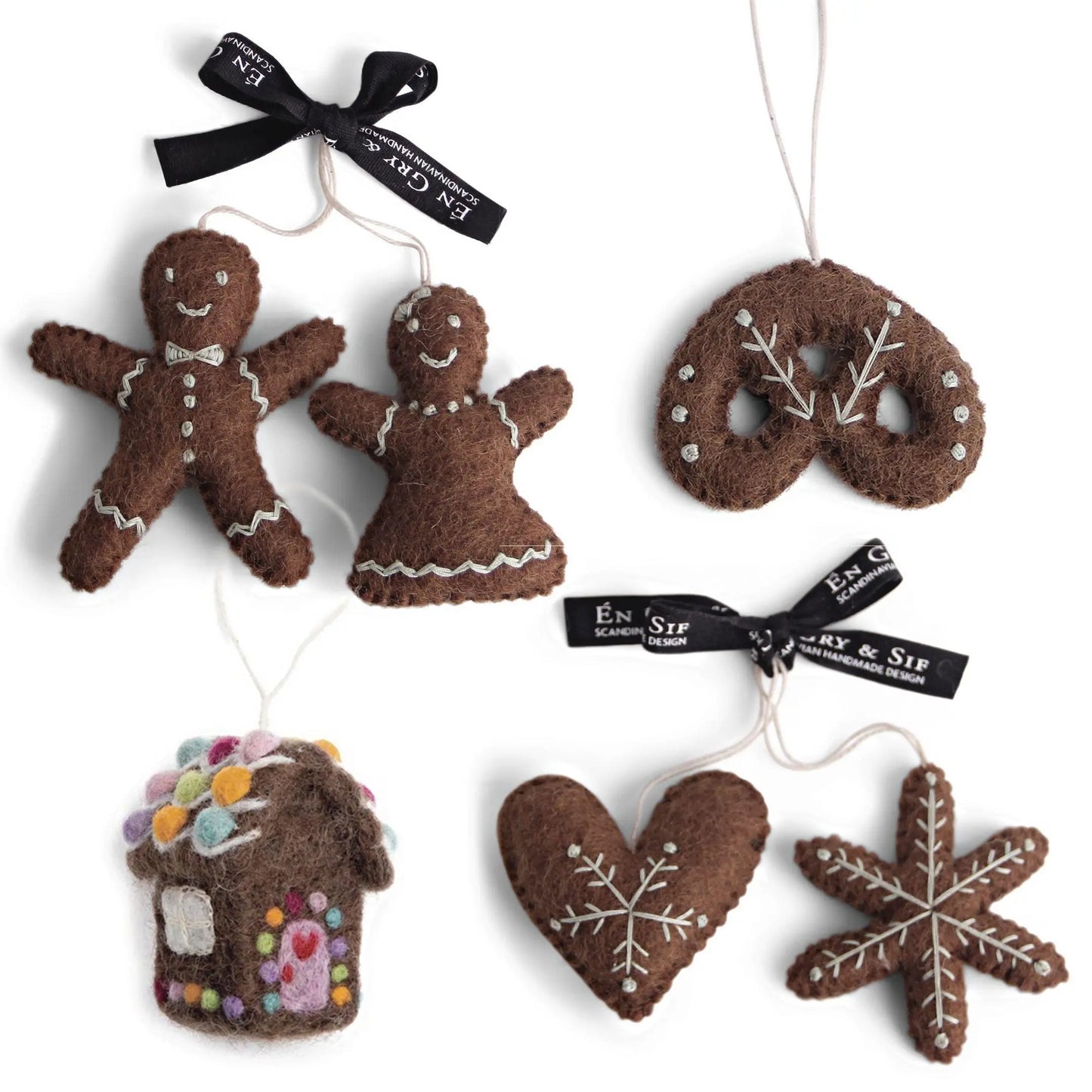 Filzlig Anhänger Lebkuchenfiguren 6er Set Gry & Sif Freisteller