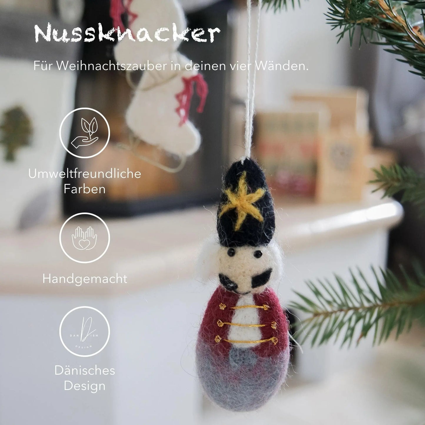 Filzlig Anhänger Nussknacker 3er Set Gry & Sif