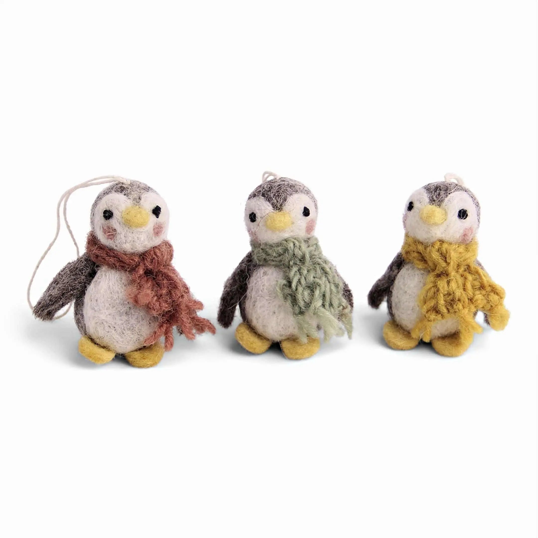 Gry & Sif Pinguine 3er Filz süße Anhänger – aus Weihnachtsschmuck Set Filzlig
