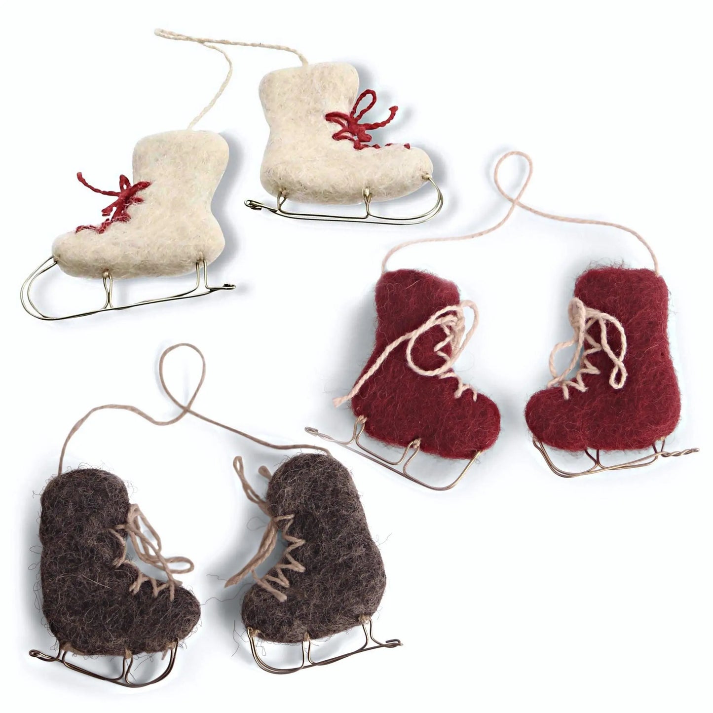 Filzlig Anhänger Schlittschuhe 3er Set Gry & Sif