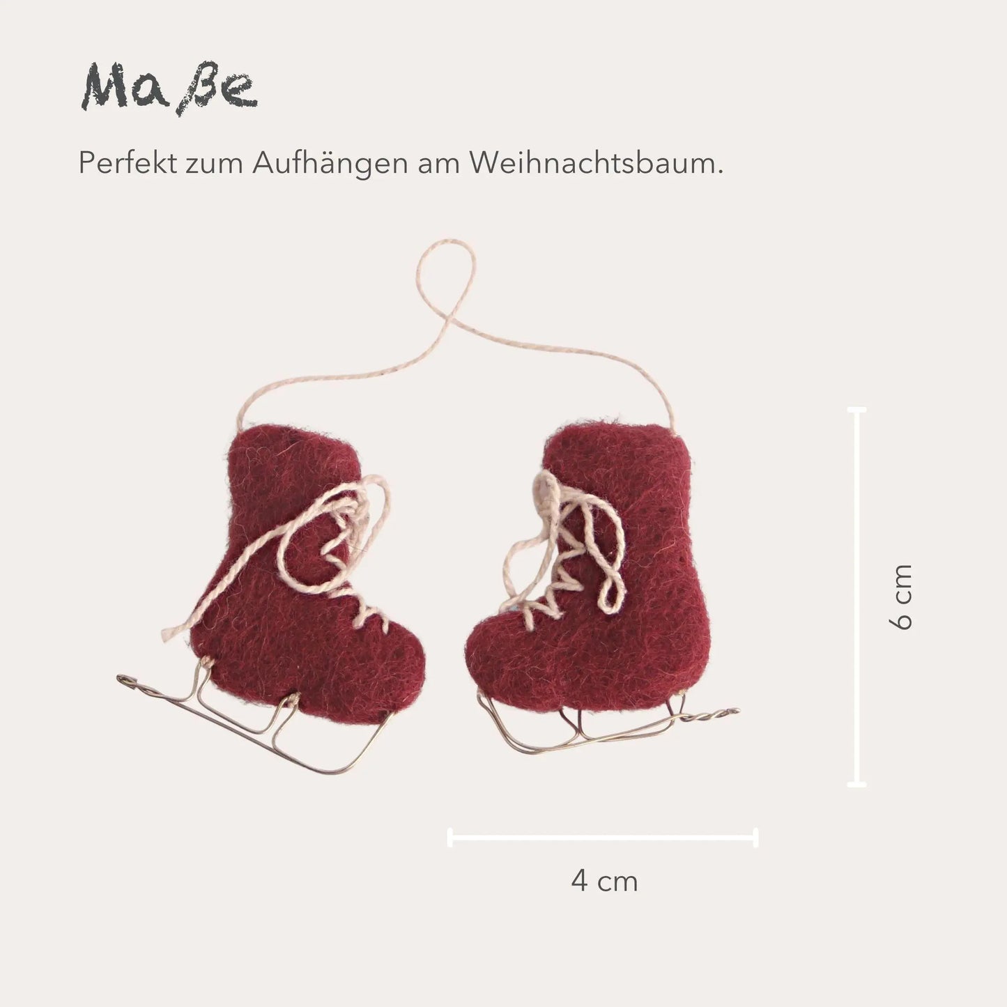 Filzlig Anhänger Schlittschuhe 3er Set Gry & Sif
