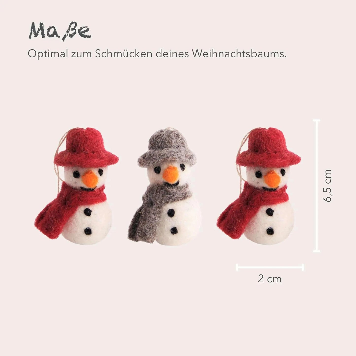 Filzlig Anhänger Schneemann 3er Set Gry & Sif