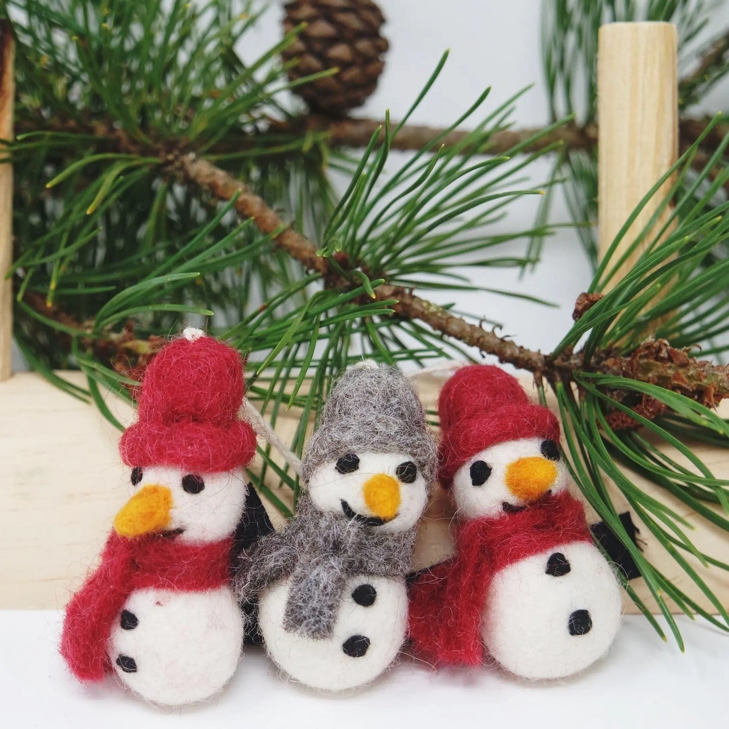 Filzlig Anhänger Schneemann 3er Set Gry & Sif