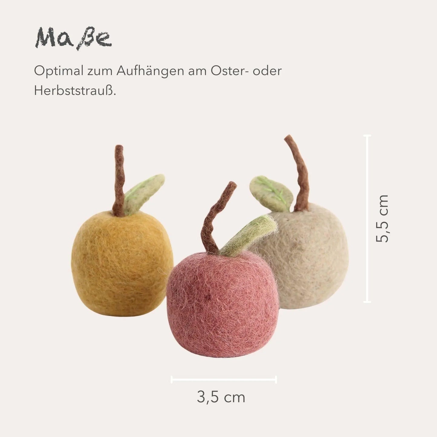 Filzlig Apfel Anhänger 3er Set Gry & Sif