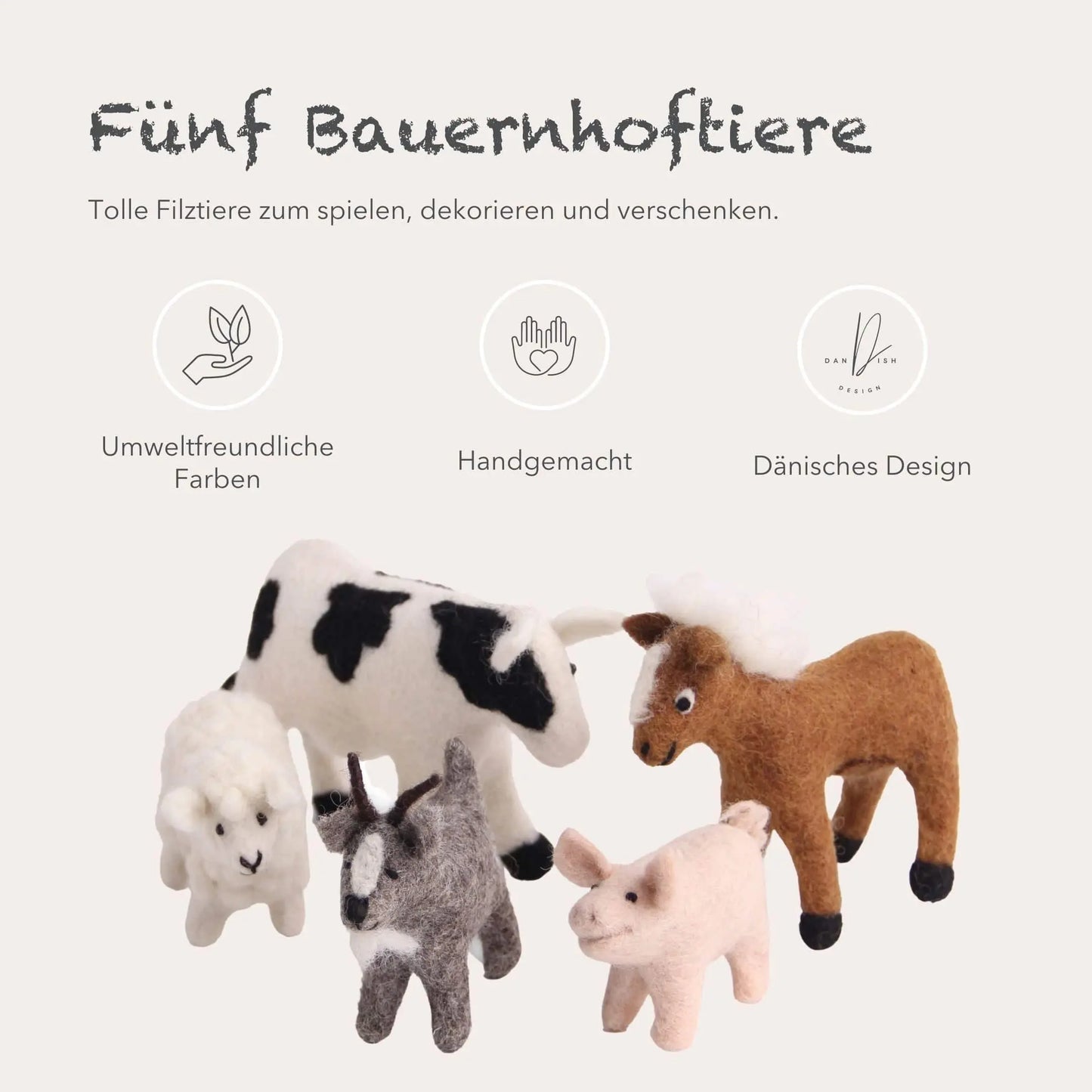 Filzlig Bauernhoftiere Gry & Sif