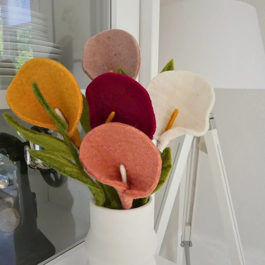 Filzlig Blume - Lilie weiß 3er Set Gry & Sif