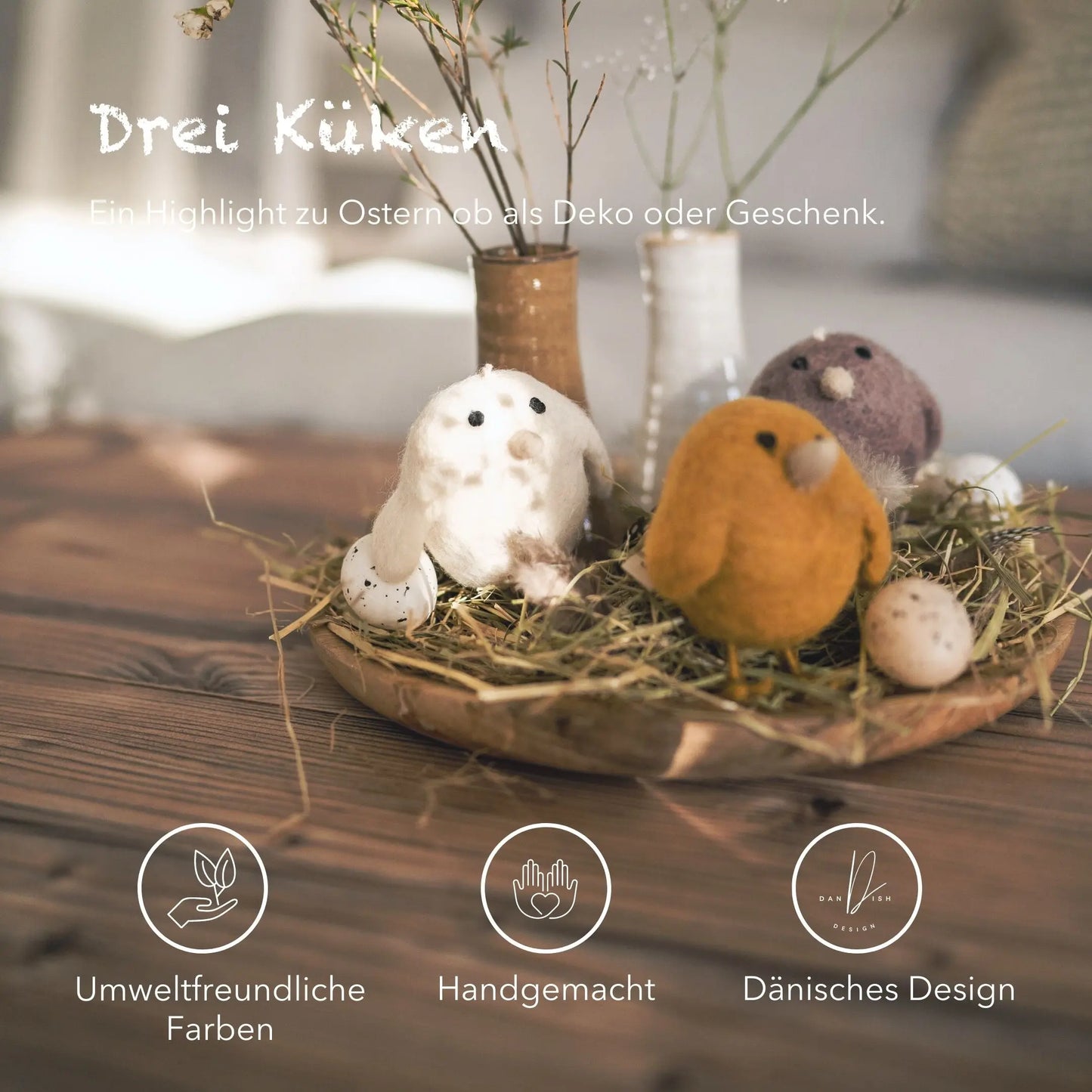 Filzlig Filzküken 3er Set Gry & Sif