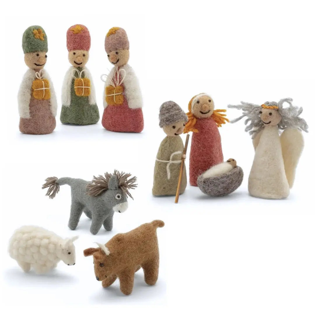 Filzlig Krippenfiguren Set freisteller