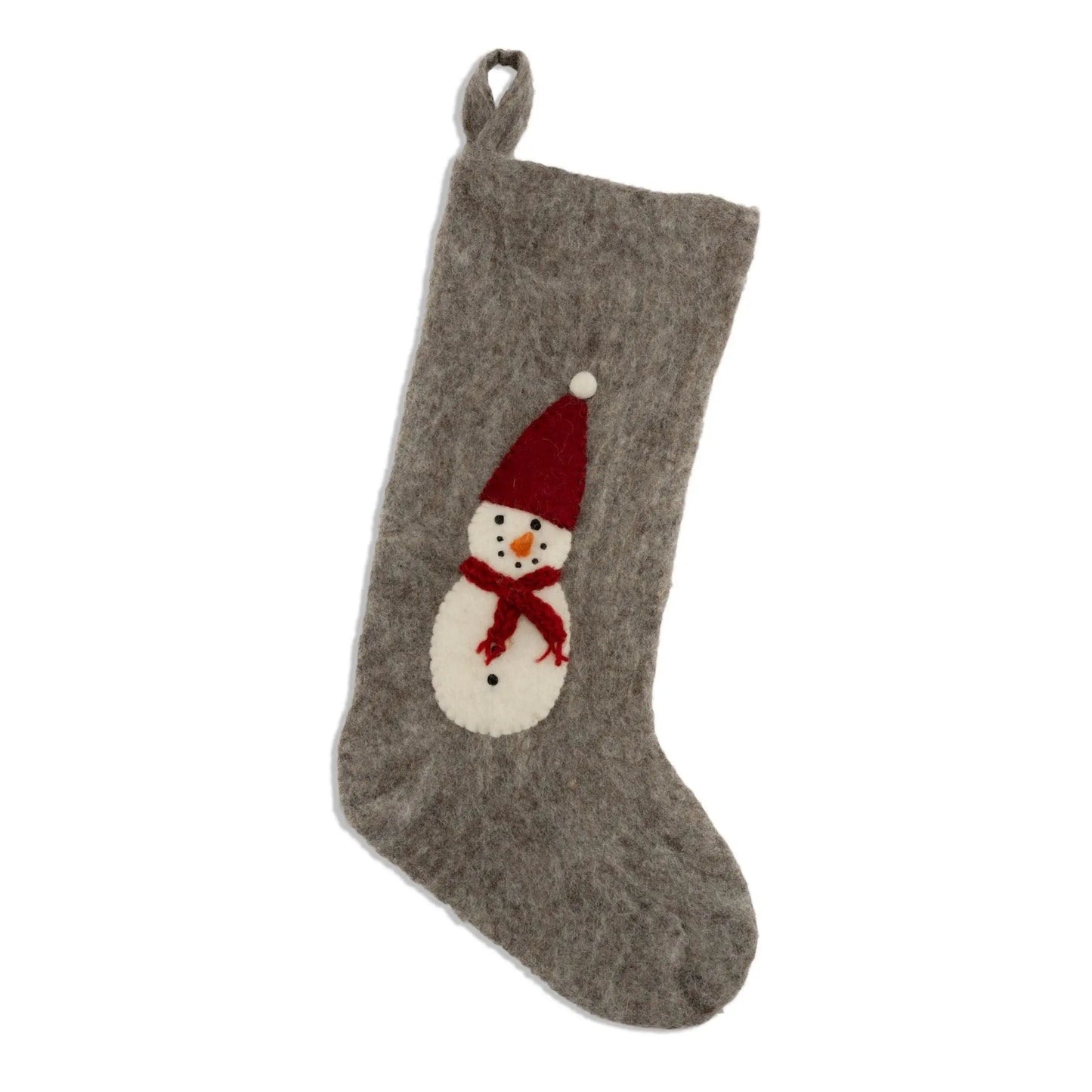 Filzlig Nikolausstrumpf Schneemann Gry & Sif