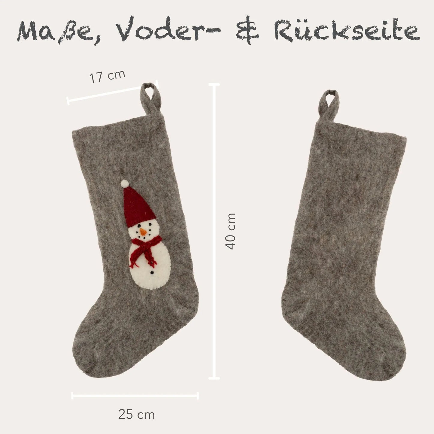 Filzlig Nikolausstrumpf Schneemann Gry & Sif