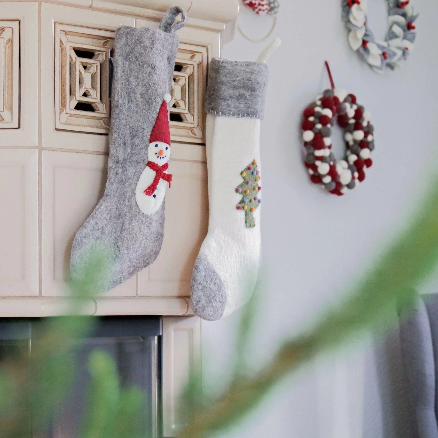 Filzlig Nikolausstrumpf Weihnachtsbaum Gry & Sif