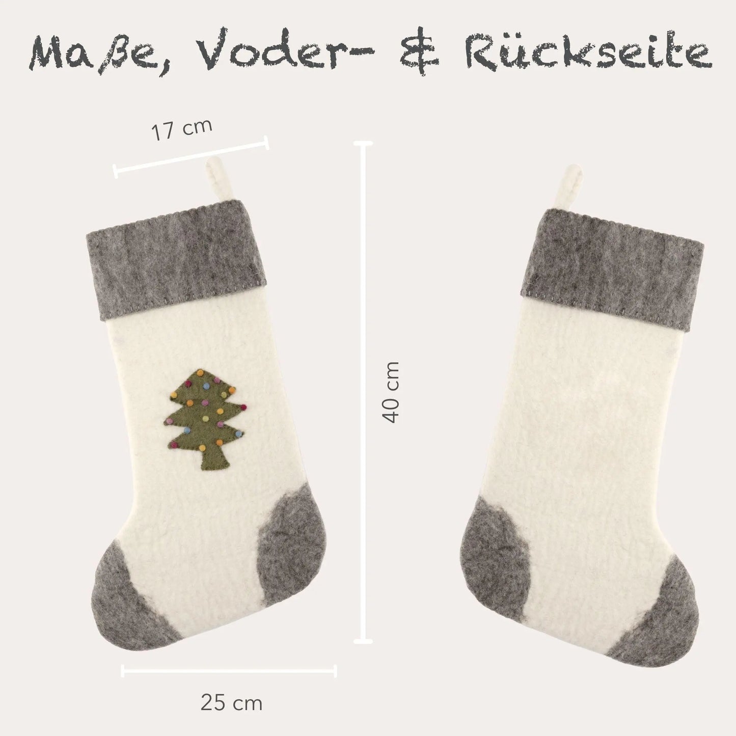 Filzlig Nikolausstrumpf Weihnachtsbaum Gry & Sif