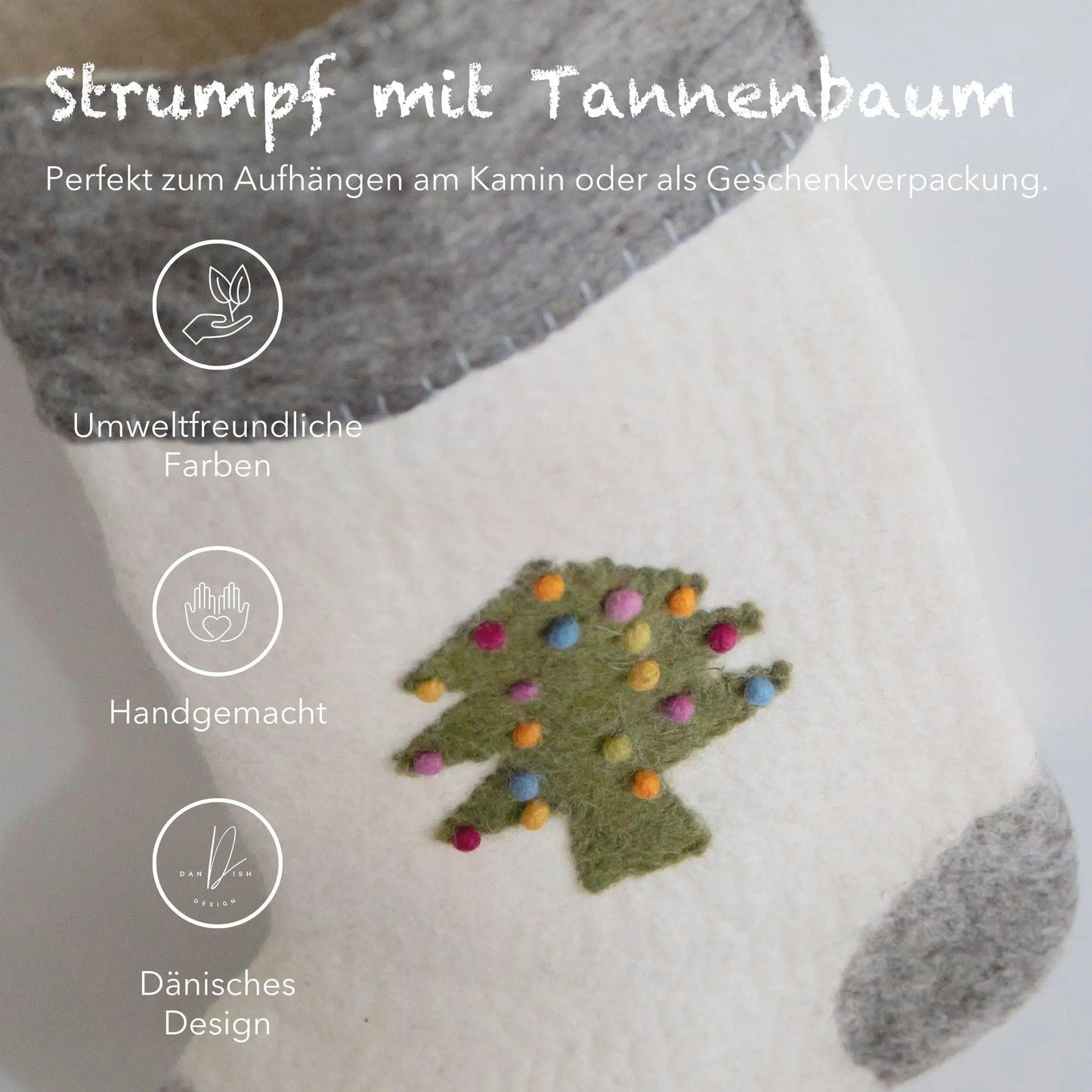 Filzlig Nikolausstrumpf Weihnachtsbaum Gry & Sif