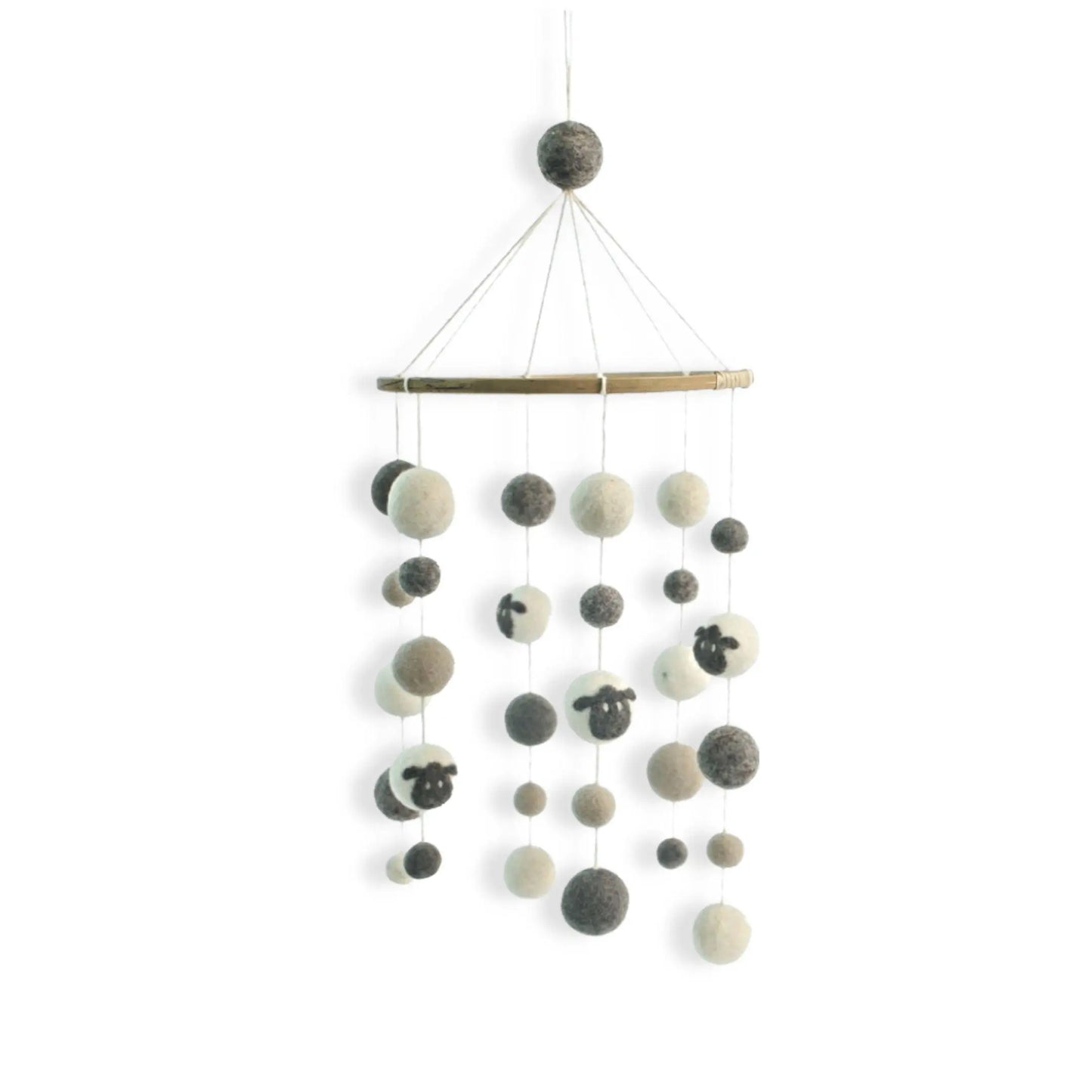 Filzlig Schaf Baby Mobile Gry & Sif
