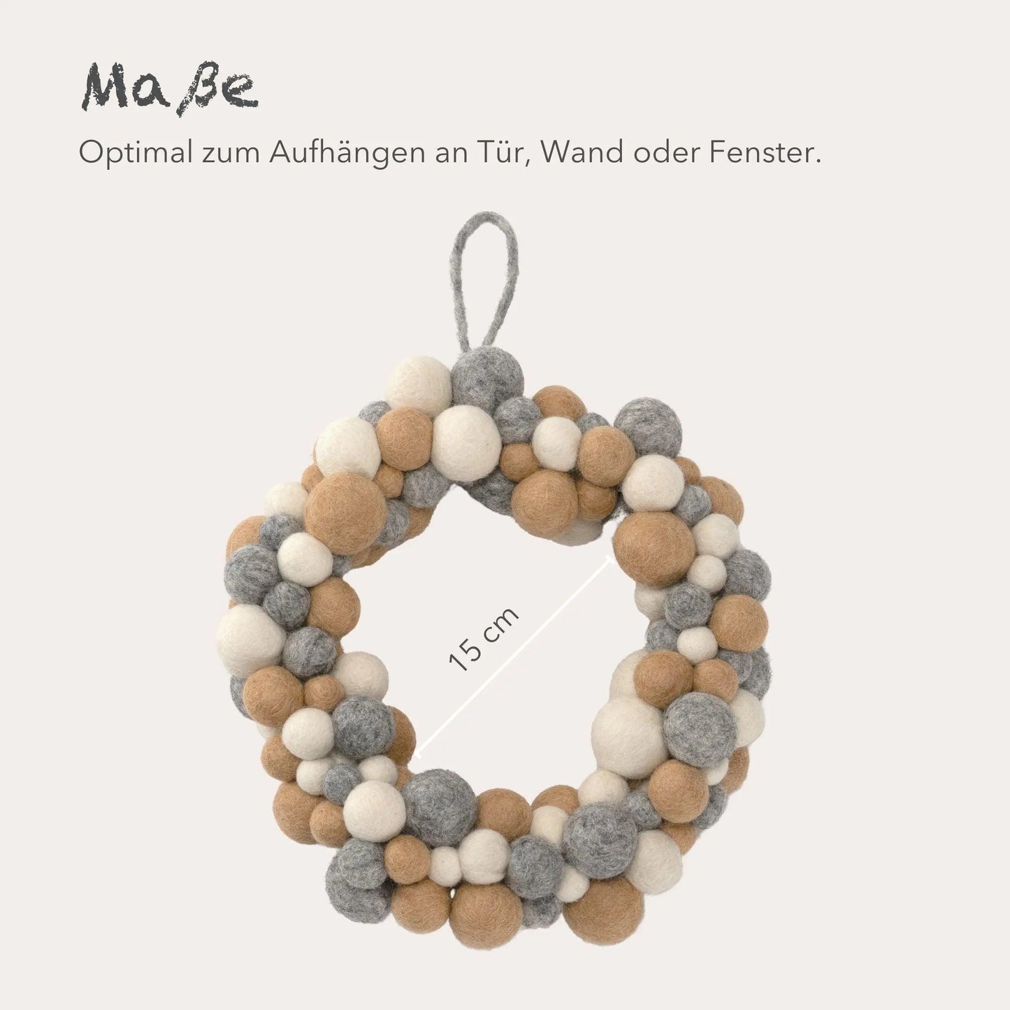 Filzlig Türkranz Herbst Filzkugeln Ø 25cm Gry & Sif