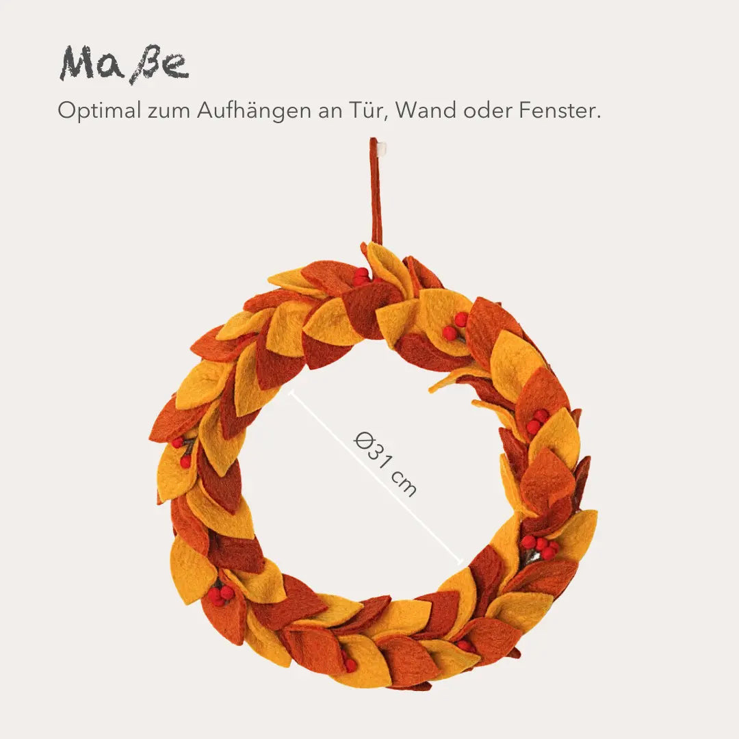 Filzlig Türkranz Herbstblätter Ø 30cm Gry & Sif