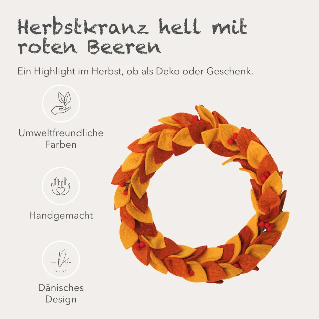 Filzlig Türkranz Herbstblätter Ø 30cm Gry & Sif