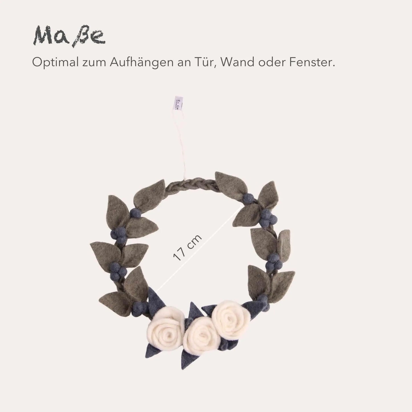 Filzlig Türkranz Rosen Ø 20cm Gry & Sif