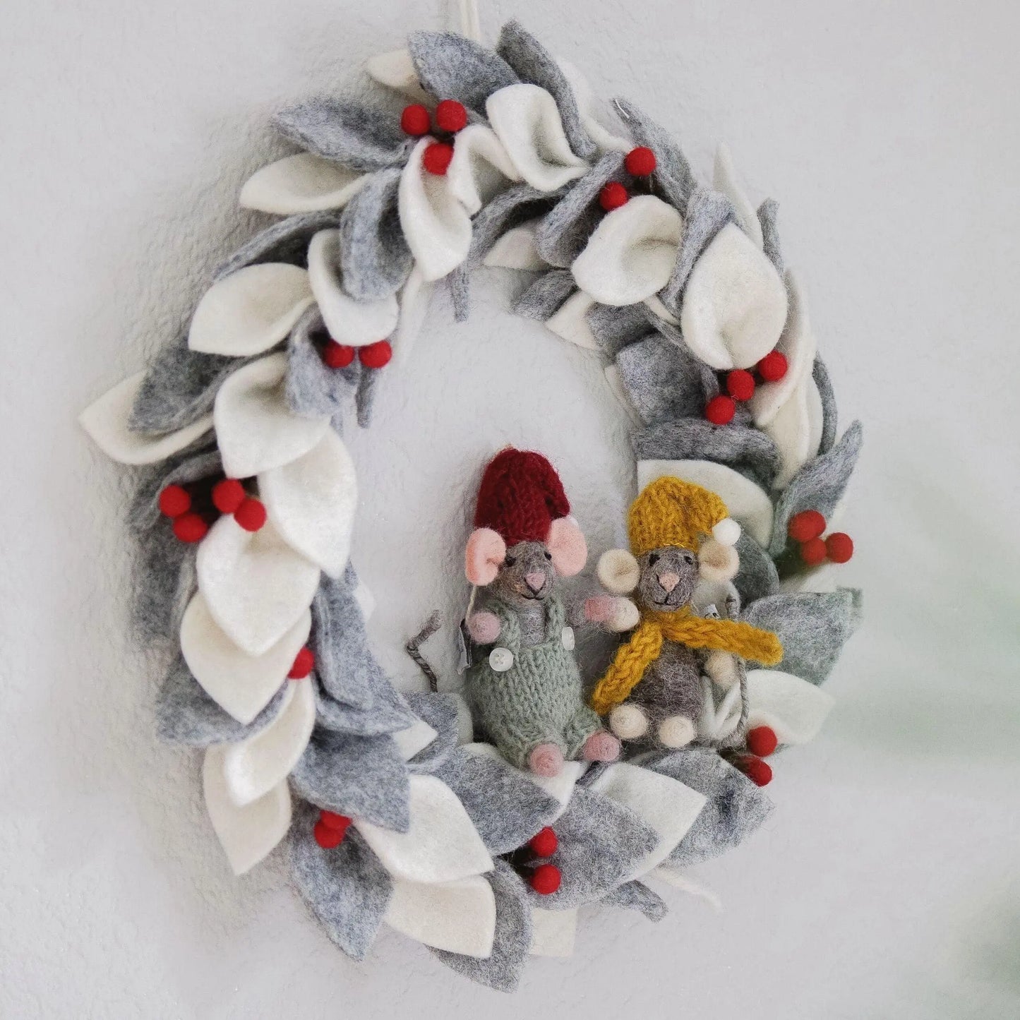 Filzlig Türkranz Weihnachten Blätter Ø 32cm Gry & Sif