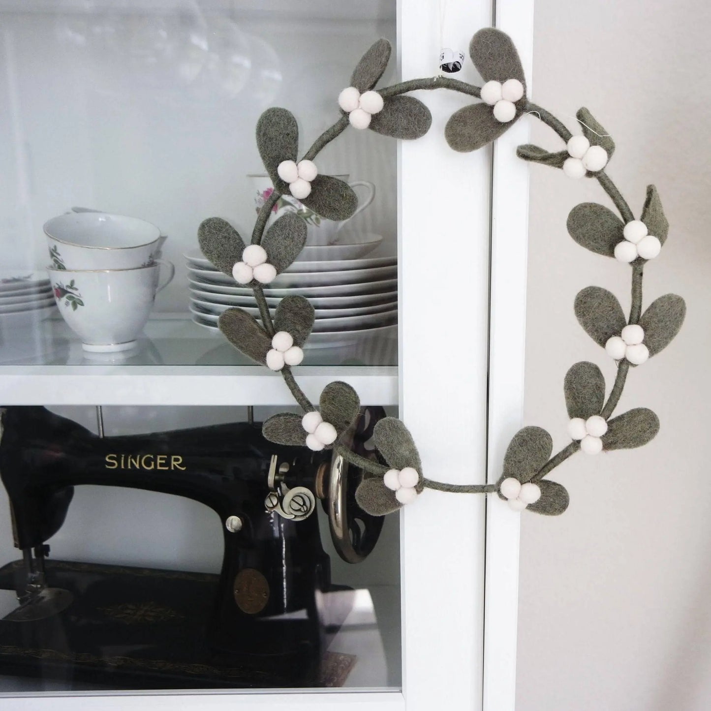 Filzlig Türkranz Winter Mistelzweig Ø 25cm Gry & Sif