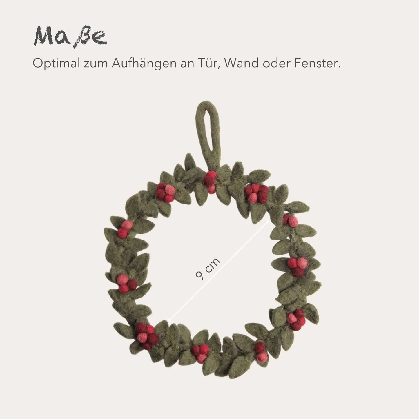 Filzlig Türkranz Winter rote Beeren Ø 15cm Gry & Sif
