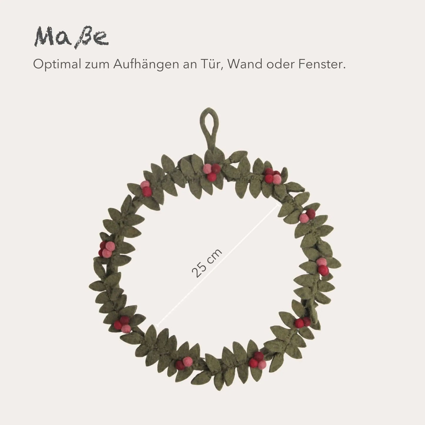 Filzlig Türkranz Winter rote Beeren Ø 30cm Gry & Sif