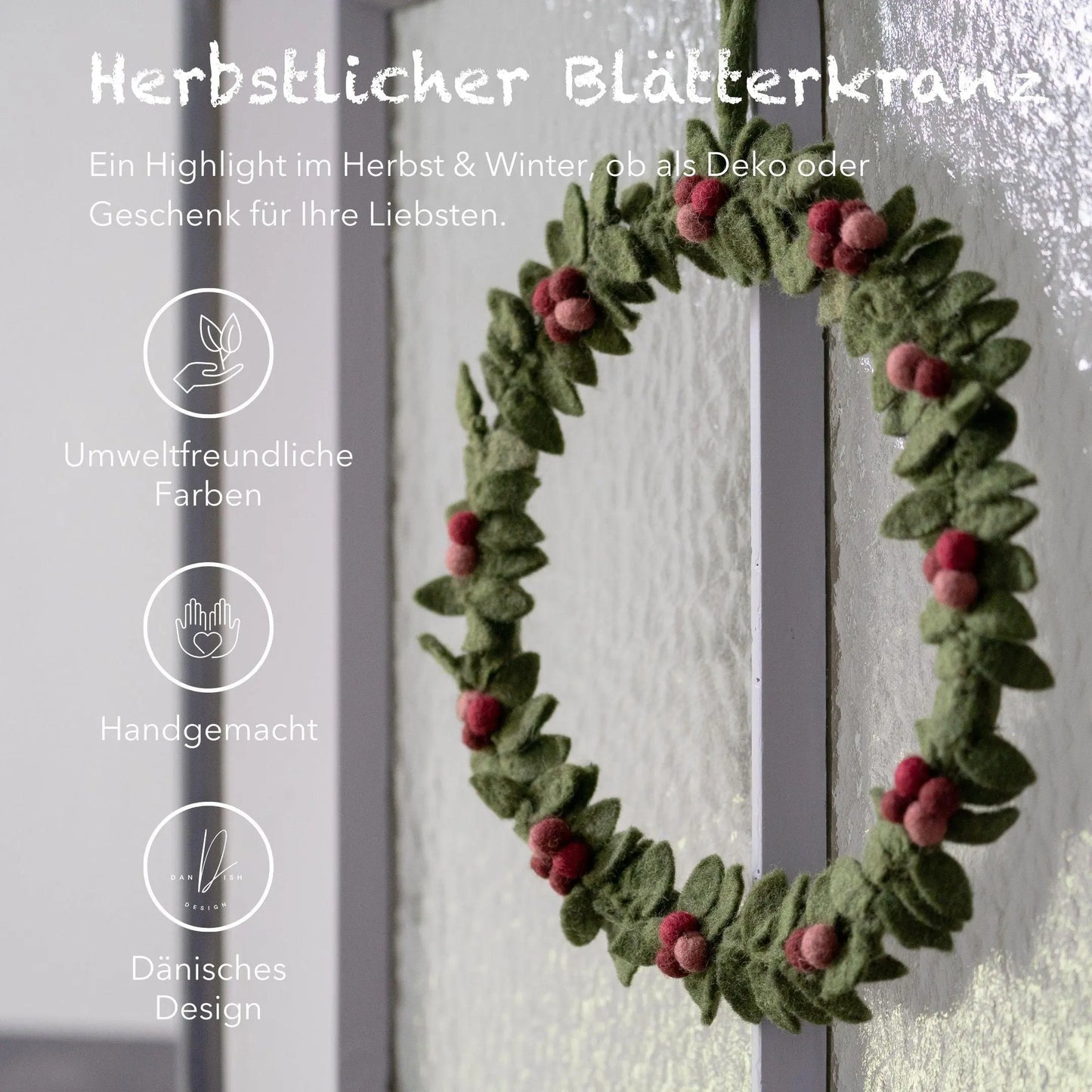 Filzlig Türkranz Winter rote Beeren Ø 30cm Gry & Sif