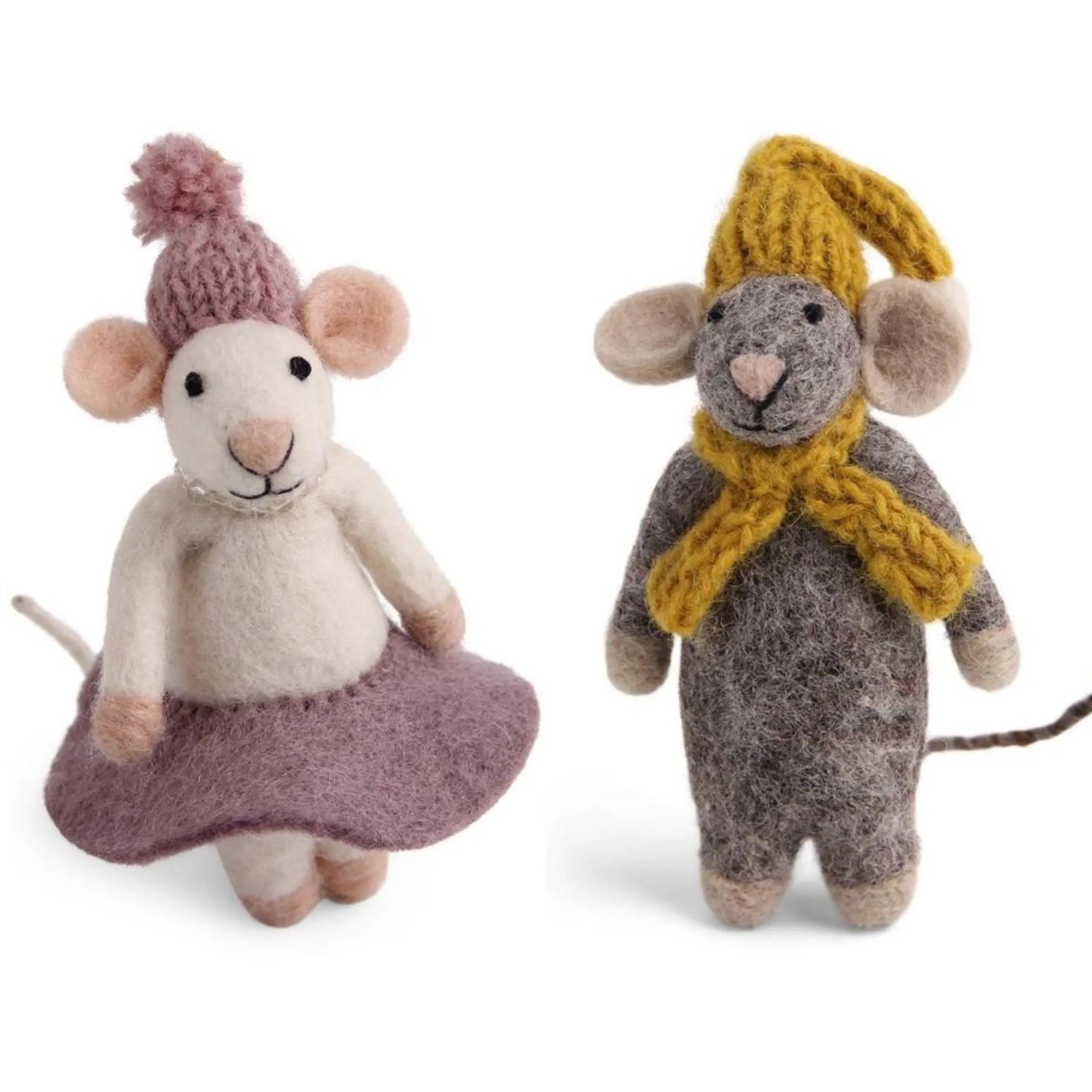 Filzlig Weihnachtsfiguren Mäuse mit Rock & Schal Gry & Sif