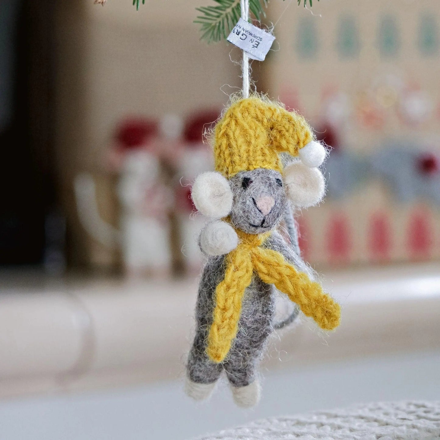 Filzlig Weihnachtsfiguren graue Mäuse mit Hose & Schal Gry & Sif