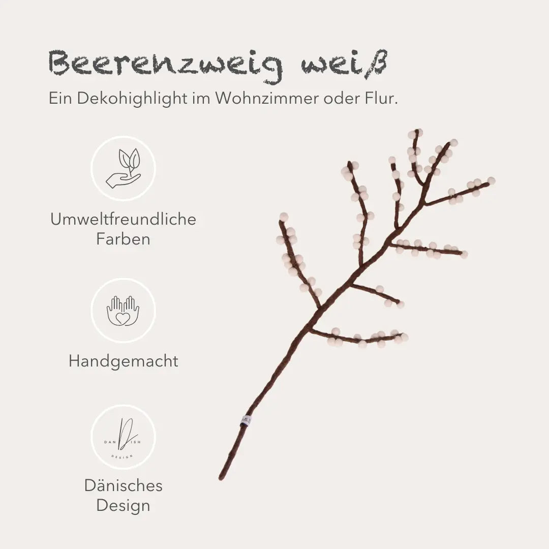 Filzlig Weißer Beerenzweig Gry & Sif